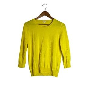 J. Crew yellow merino wool sweater. Size large